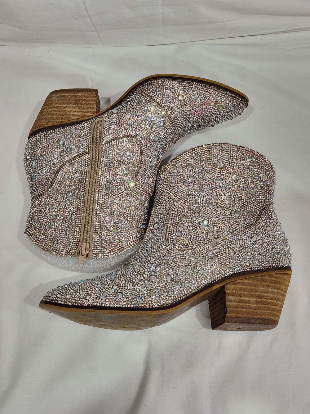 Hey Girl by Corkys Shine Bright Clear Rhinestone Ankle Boots